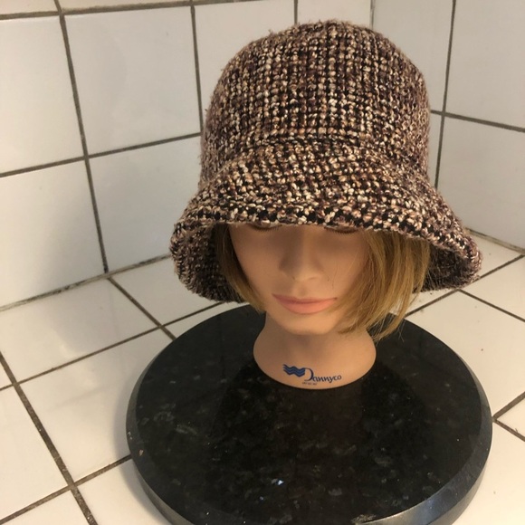 Stylish Tweed Bucket Hat - Brown- 100% polyester- made in China -24” preowned. - Picture 7 of 7